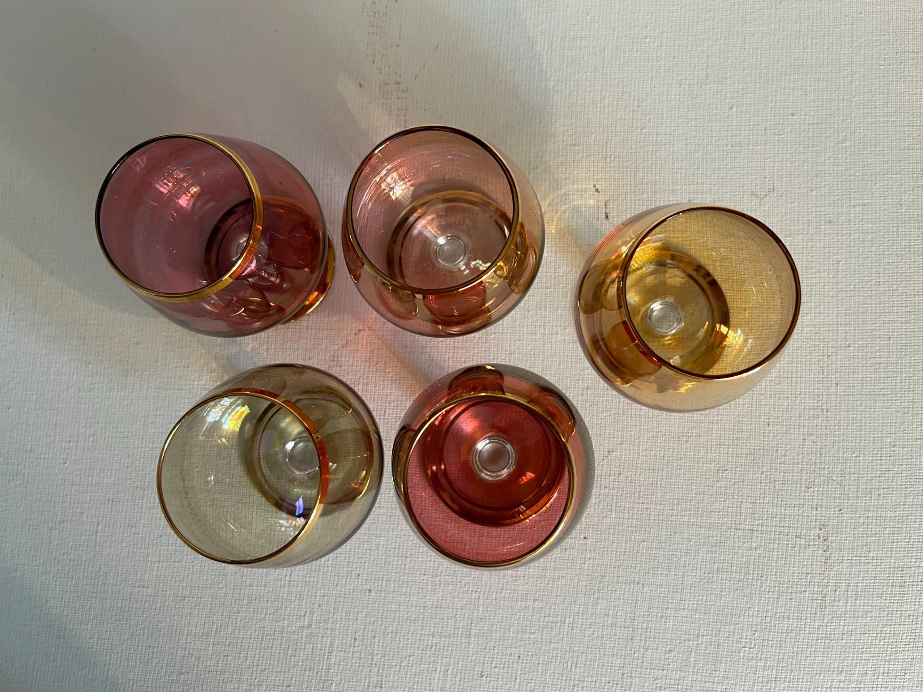 Gläser: Fünf kleine bunte Cognac Gläser – Gebraucht aus Zürich von suschi04 1