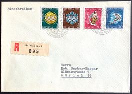 1948 R- Satzbrief   Olympische Winterspiele in St. Moritz.