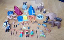 Playmobil : le camping, campeurs, forêt, animaux, etc.