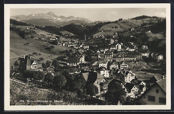 Cartoline postali: Herisau-Wilen, Blick über die Dächer m – Usato da Berlin venduto da bartko-reher