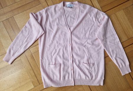 Eric Bompard - Gilet cardigan 100% cachemire rose pâle XXL
