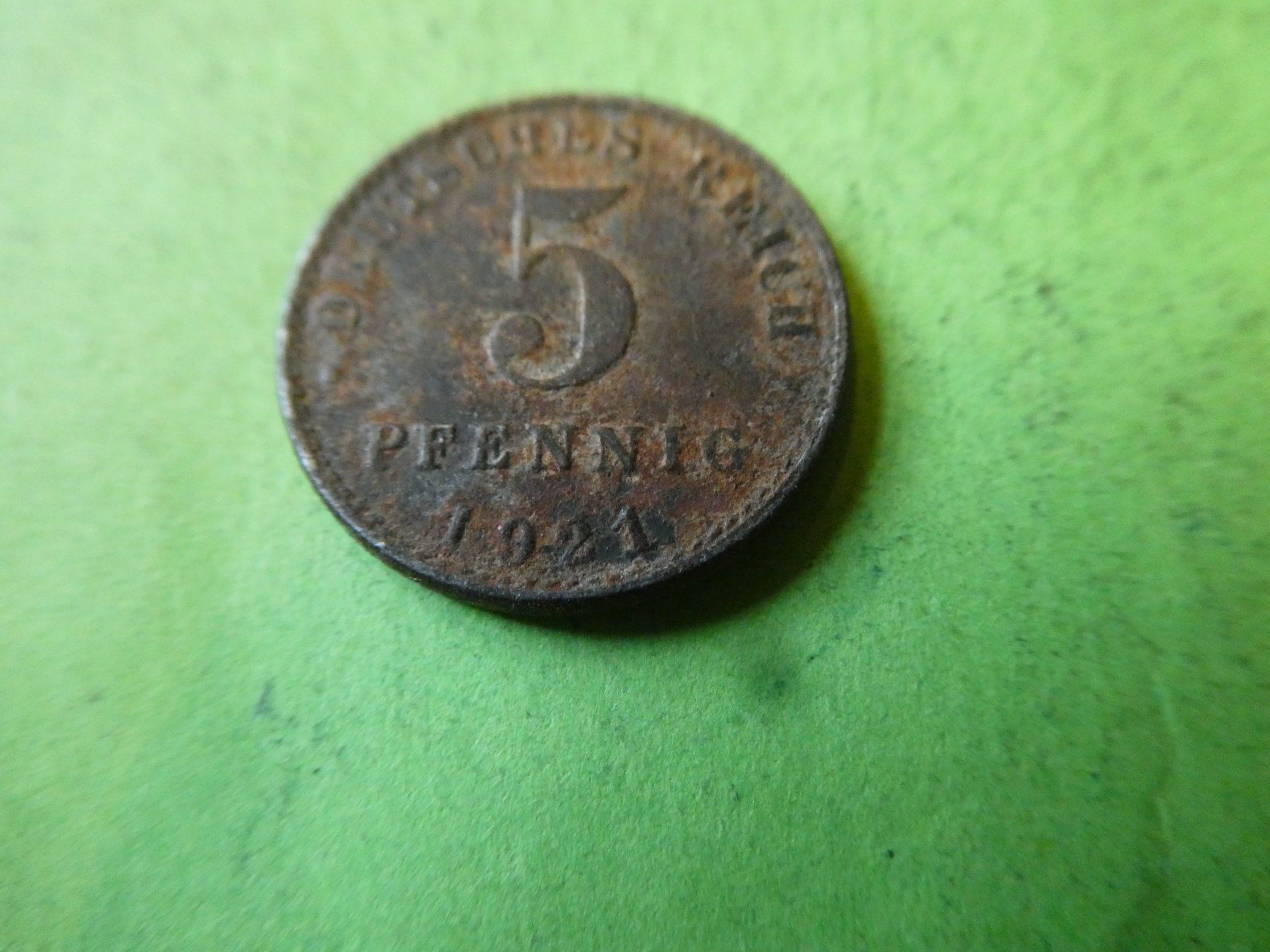 Tutti le monete: Dt. Reich 1921, 5 Pfennig – Usato da Hinterforst venduto da Rohusri