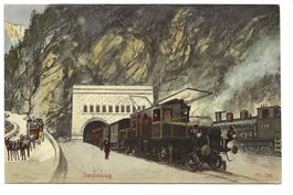 Simplon Tunnel (VS) Eisenbahn löst Postkutsche ab - 1909