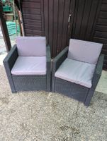 2 Gartenstühle Polyrattan dunkelgrau neuwertiger Zustand