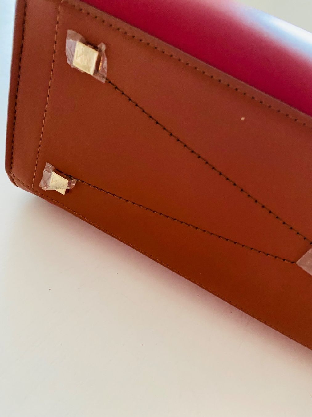 Taschen für Damen: Handtasche Nenette  rot & cognac neu – Neu (gemäss Beschreibung) aus Dietschwil von adr_gs9w 1
