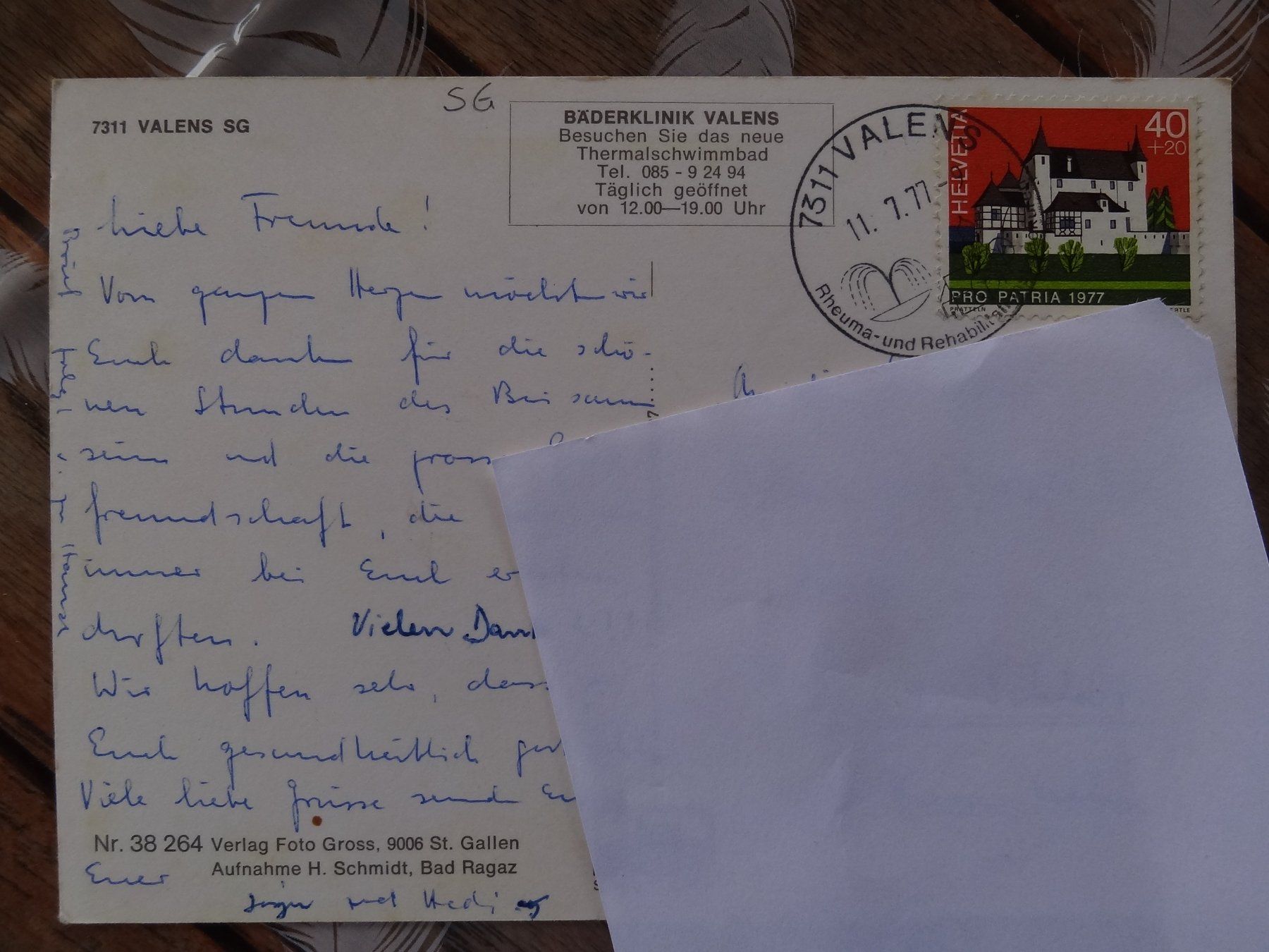 Cartoline postali: Valens - SG - 1977 – Usato da St Léonard venduto da Riglin 1