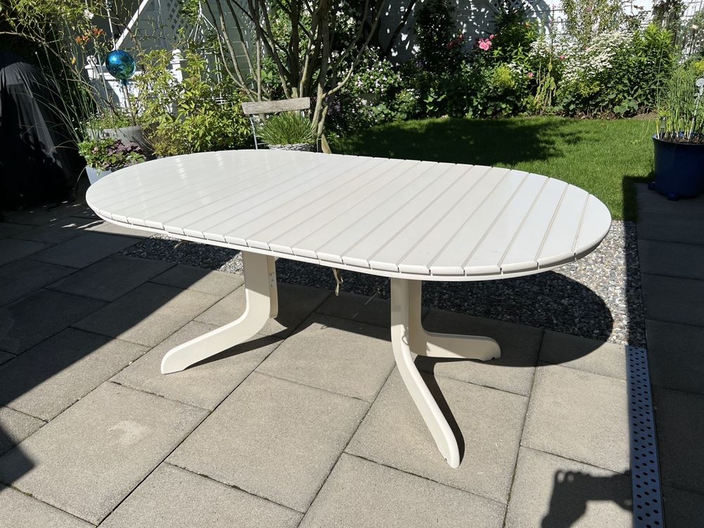 Weisser Gartentisch Esstisch Holztisch Mazuvo Swiss Kaufen auf Ricardo