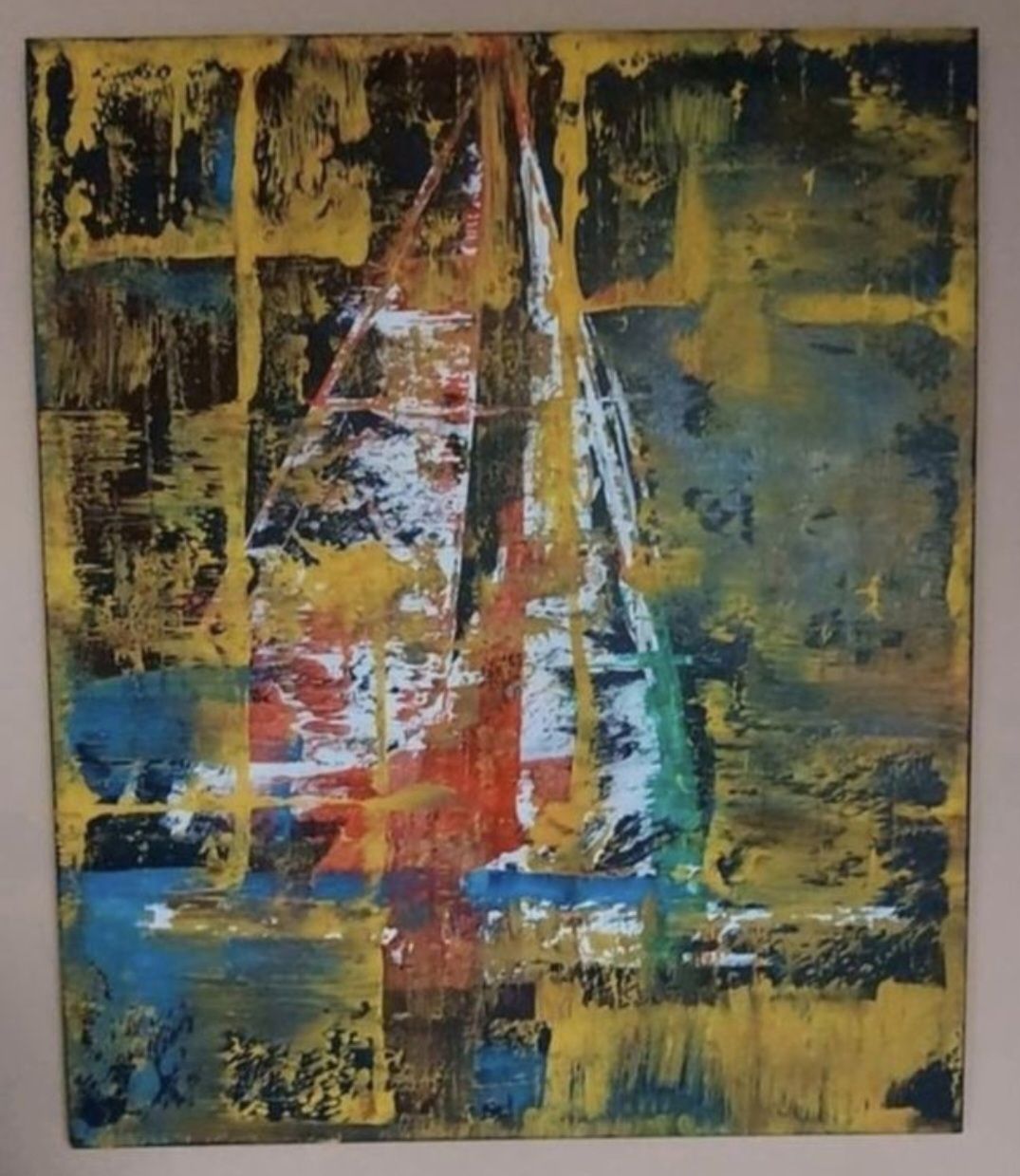 Dipinti: Abstraktes Gemälde, Segelboot,handmade 50×60 – Nuovo (secondo la descrizione) da Riehen venduto da Steinbock1970