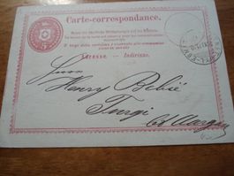 uralte Ganzsache 1871, o Bahnpost Ebnat-Wyl-Ebnat