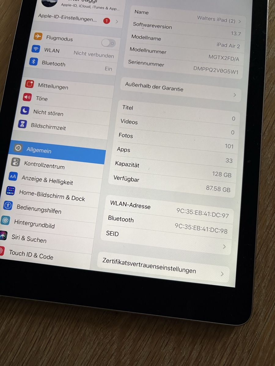 Apple Tablet PC: IPAD air 2 – Gebraucht aus Rifferswil von Skywin01 2
