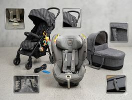 Kit Bébé Premium Complet : Poussette Joie Coque Cybex, Nacel