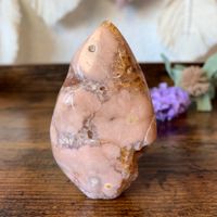 ✲ Rosa Blumenachat Tropfen Freiform ✲ 104g/76mm Flower Agate
