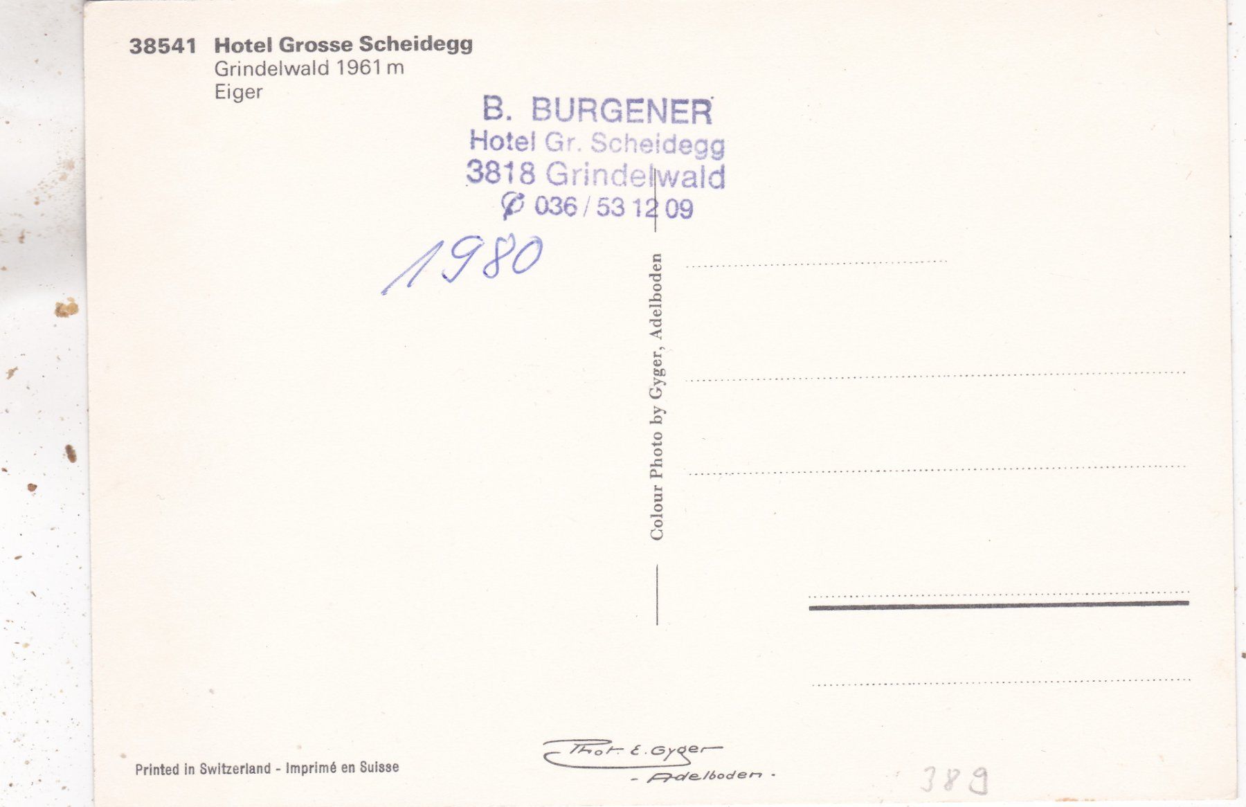 Cartoline postali: Hotel Grosse Scheidegg Grindelwald Eiger Kühe – Usato da Herisau venduto da Lisegrat2008 1
