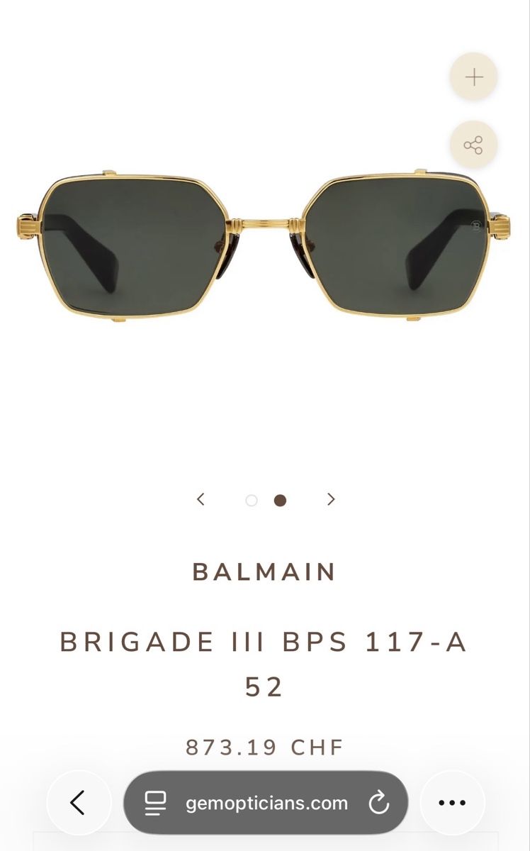 Balmain Occhiali & Lenti: BALMAIN BRIGADE Sonnenbrille Gold  – Difettoso da Rothrist venduto da Miri_sm6
