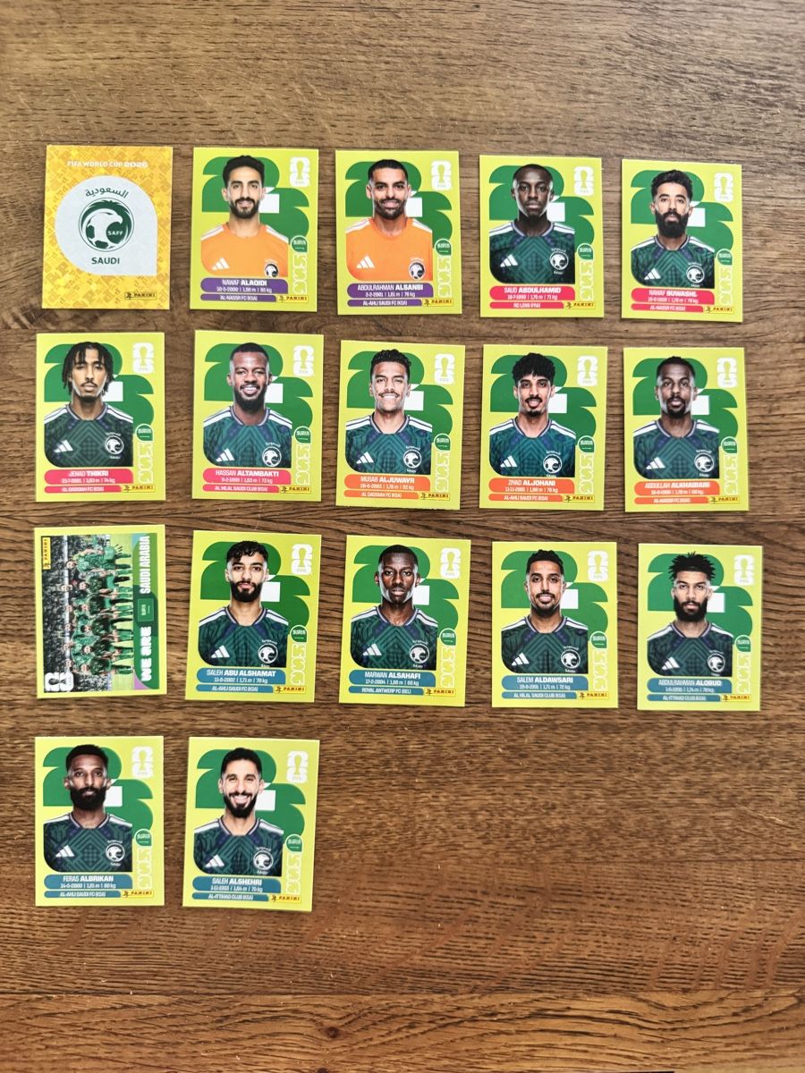 Panini Carte collezionabili: KSA Saudi Arabien Panini WM 2026 – Nuovo (secondo la descrizione) da Emmenbrücke venduto da Lukee1901
