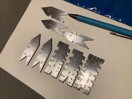 8 Gewindelehren 60°, 55°, Trapezgewinde 30° etc., NEU