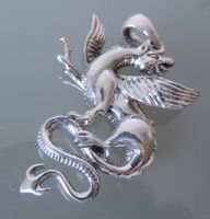 Silber 925 Anhänger 45 mm Drache