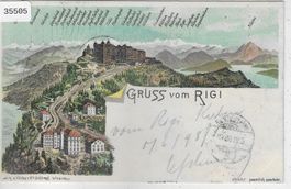 Gruss vom Rigi - Litho 1898