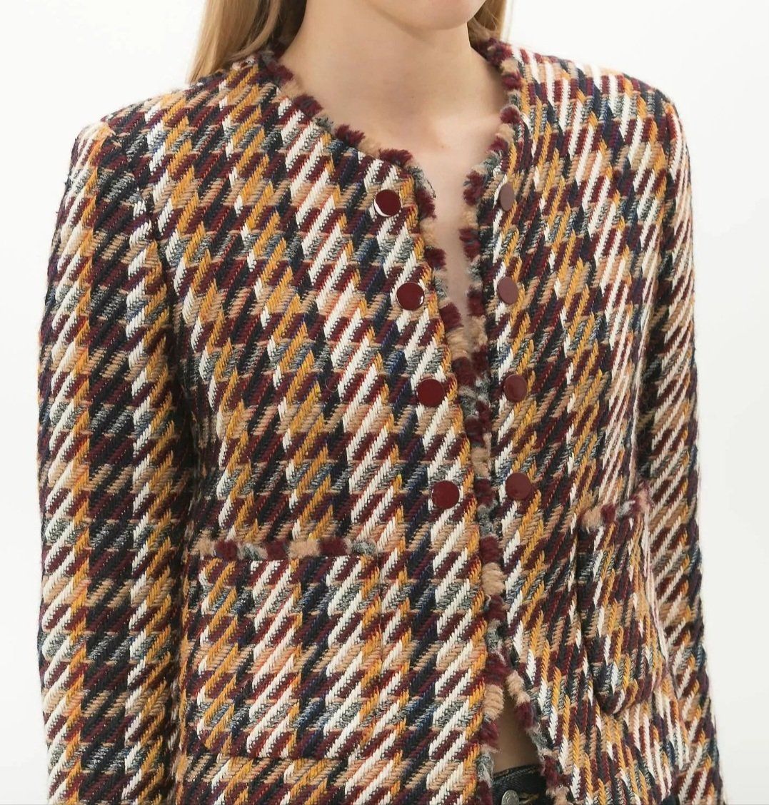 Sandro Jacken: Sandro Paris Blazer / kurze Jacke Houndstooth Tweed Gr. 36 – Neu (gemäss Beschreibung) aus Münchenstein von kittybox 9