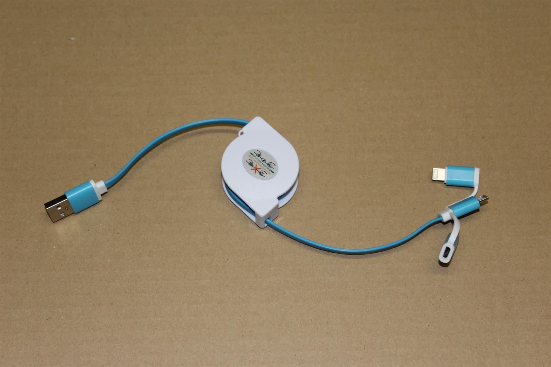 Cavi: Blau 3in1 USB Ladekabel USB C Lightning – Nuovo (secondo la descrizione) da Kirchdorf AG venduto da Restposten110 2