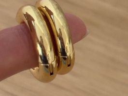 Luxus Elegante Edelsthal Kreolen Ohrschmuck  Farbe: Gold