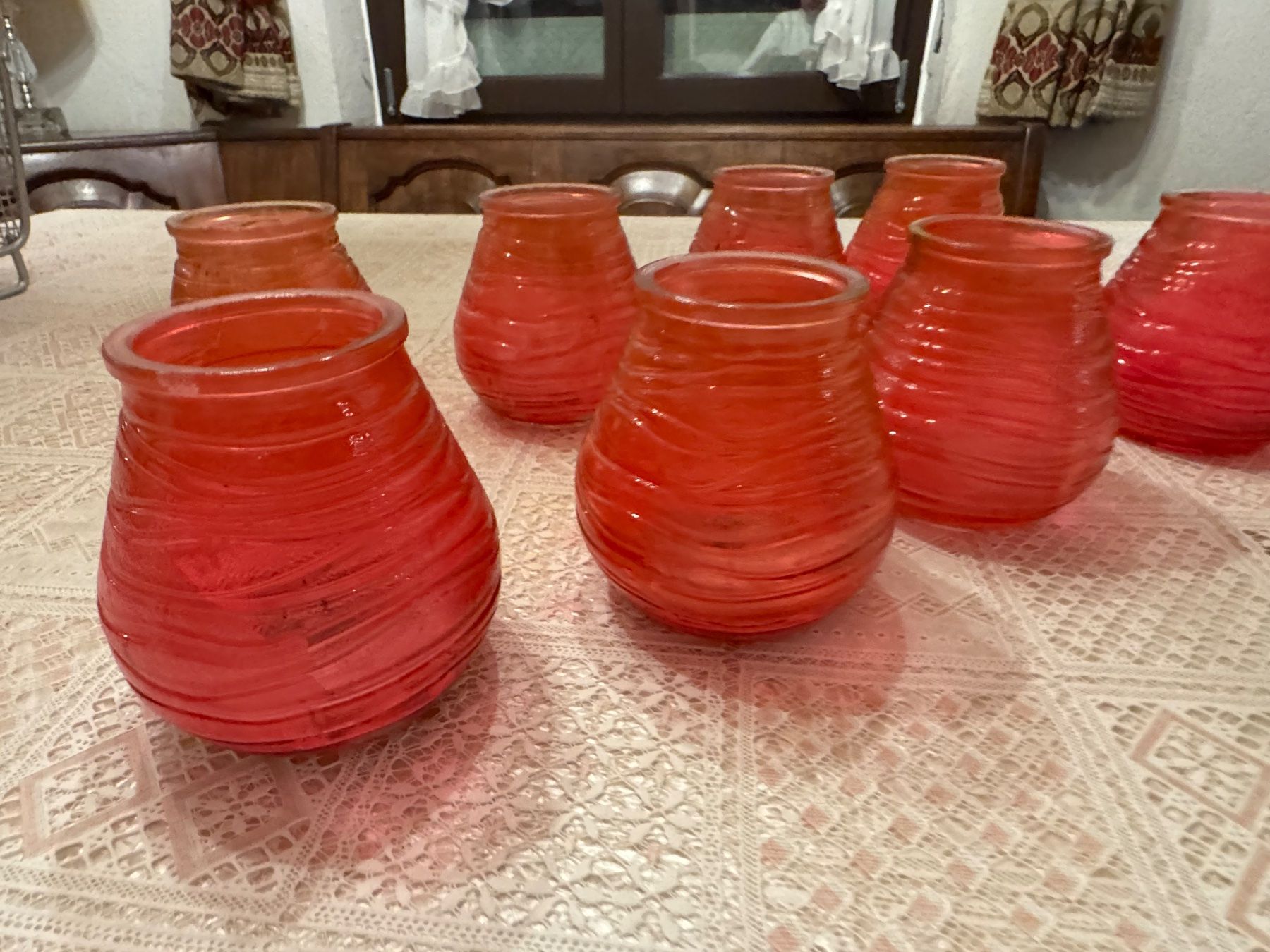 Kerzenständer: 8er Set Windlichter Glas rot gebraucht – Gebraucht aus Winterthur von sportdisco2 1