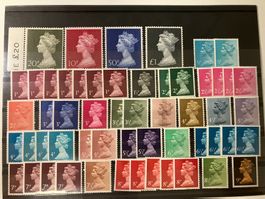 Queen Elisabeth II, 204 Briefmarken, vers. Aufdrucke, **