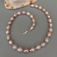 Lua Lila Perlen Kette Echt 1.2cm Collier Perle Halskette