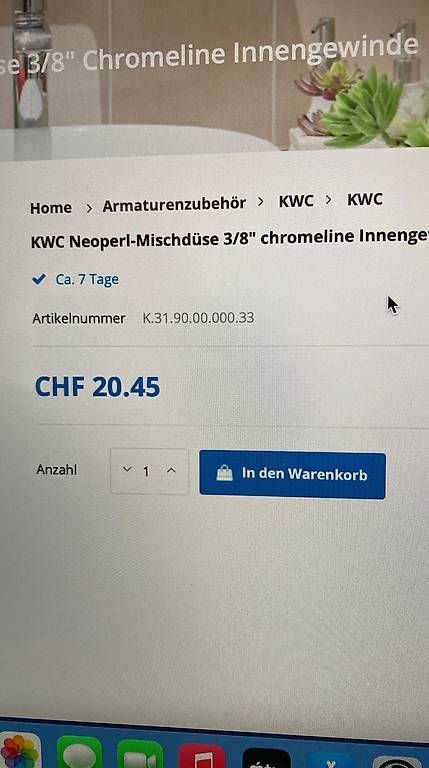 Rubinetteria: KWC Mischdüse / 3/8" Chrom Innengewinde – Usato da Innerberg venduto da Spidii 2