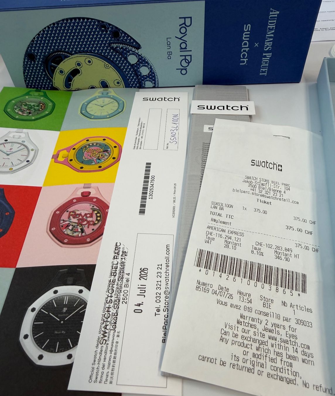 Swatch Orologi: AP x Swatch - Royal Pop Lan Ba Blau/Hellblau – Nuovo e nell'imballaggio originale da Colombier NE venduto da suburban1959 3