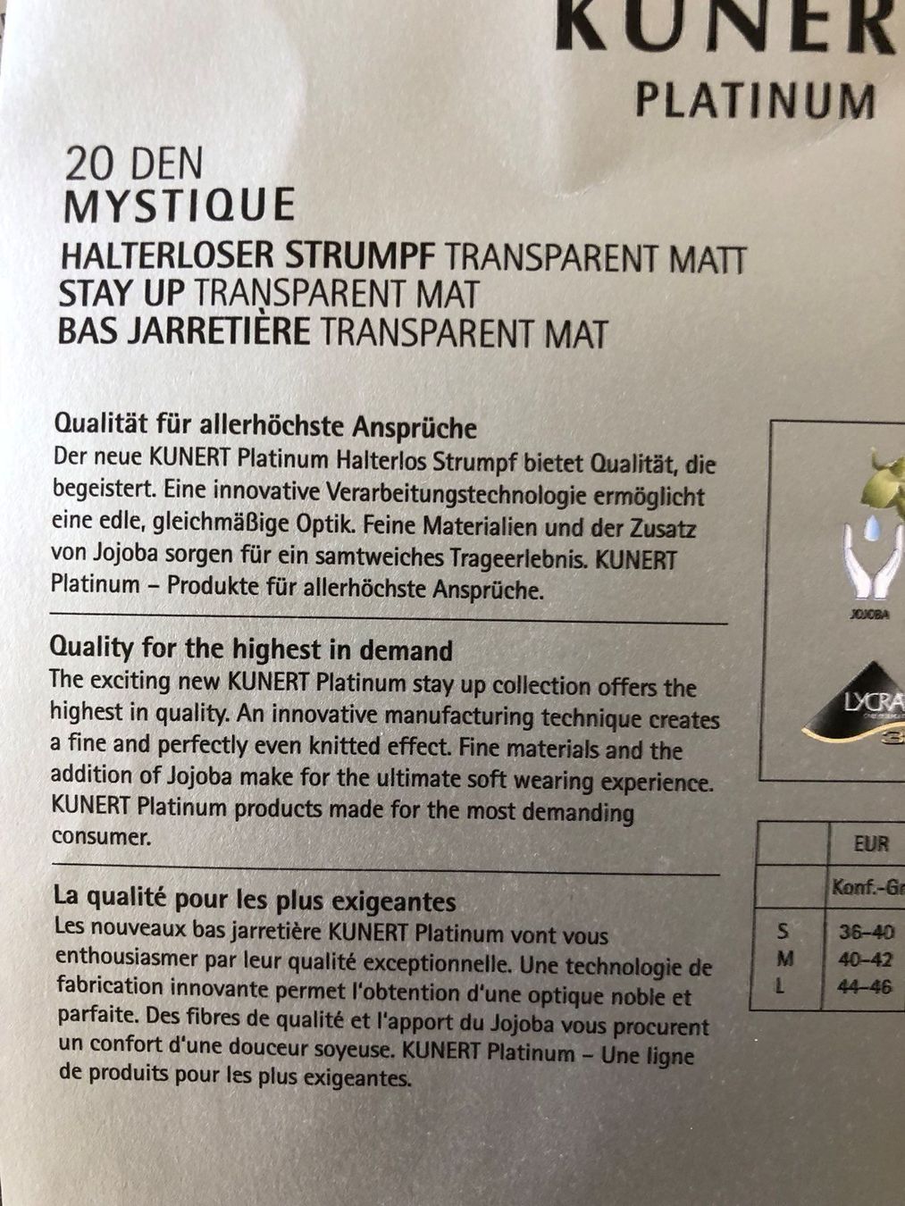 Kunert Strümpfe & Strumpfhosen: Halterloser Strumpf KUNERT (20D)  23 Fr – Neu und originalverpackt aus Zumikon von DamenFashionShop 6