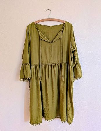 Kleid Tunika Kleid Gelbgrün Messing Gr. 44