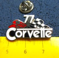 CHEVROLET CORVETTE RACING '77 AUTO PIN LOGO ENAMEL SILBRIG