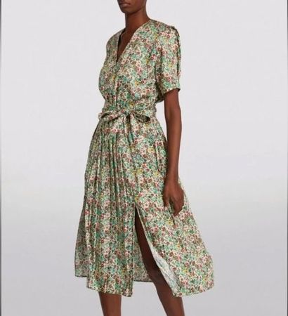 Sandro sommerliches Midikleid mit Blumenmuster, Grösse 38