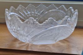Elegante Kristallglasschale, geschliffen, Vintage