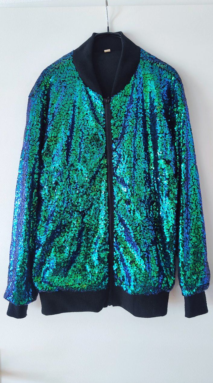 Giacche: Bomber sequins iridescent – Effet turquoise/vert/bleu - S – Usato da Lausanne venduto da dharmand