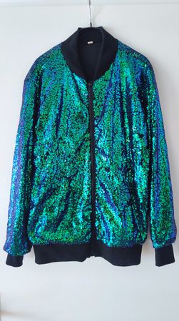 Bomber sequins iridescent – Effet turquoise/vert/bleu - S