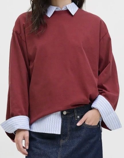 T-shirt: Oversized Langes Shirt, Bordeauxrot, Grösse S – Nuovo e nell'imballaggio originale da Wetzikon ZH venduto da purple_44 1