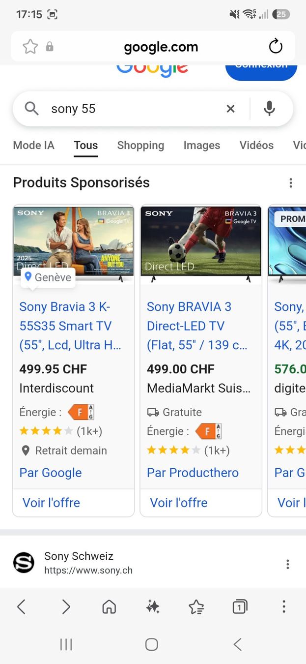 Sony Televisori: sony tv 55 x1  direct 3 led – Nuovo (secondo la descrizione) da Genève venduto da chay.1 5