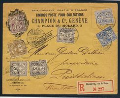 Chargé Brief  mit Ziffermarken  nach Frankreich  1899