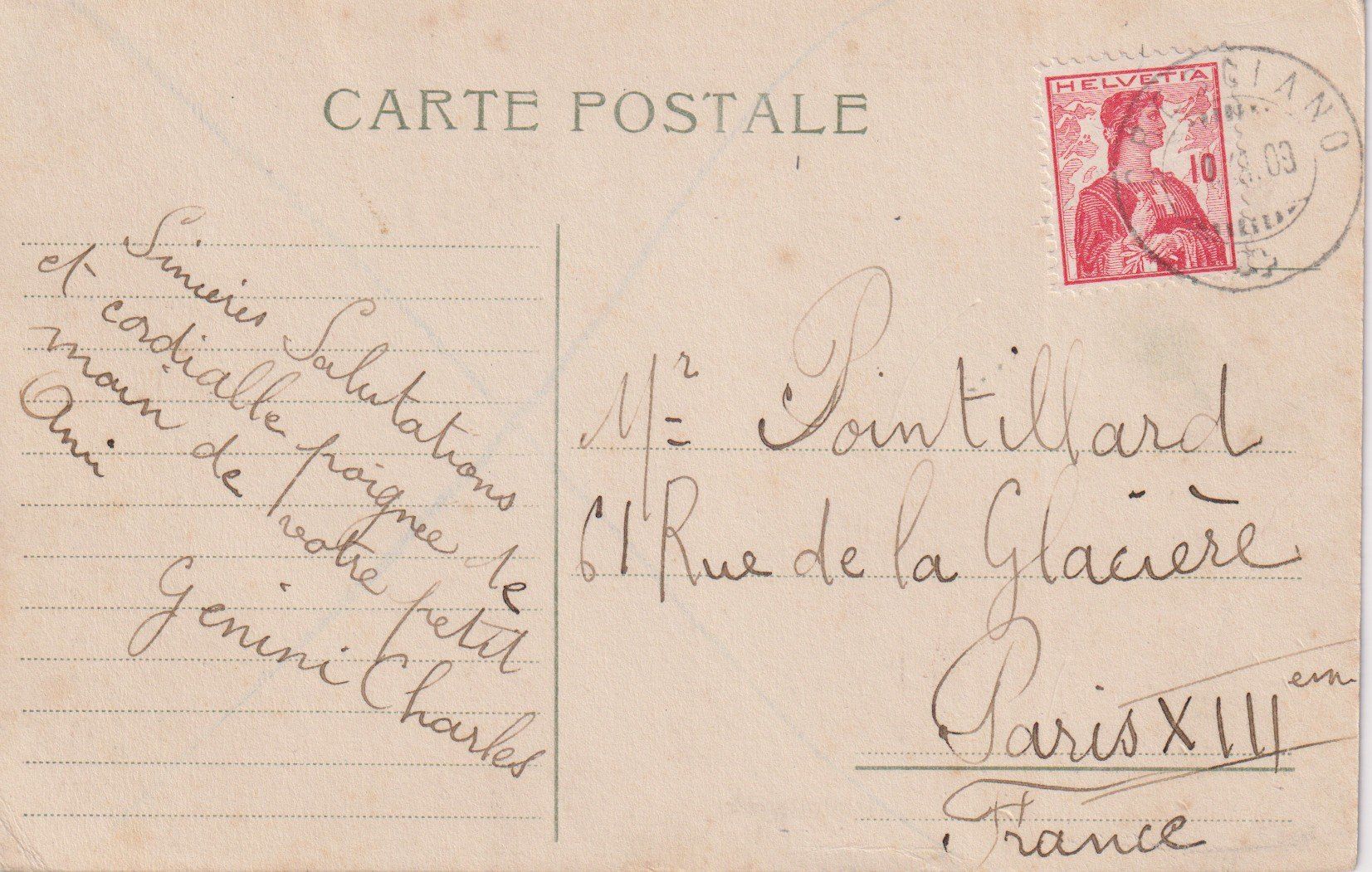 Cartoline postali: AK Cresciano - panorama 1909 – Usato da Riva San Vitale venduto da MAR-NAPO 1