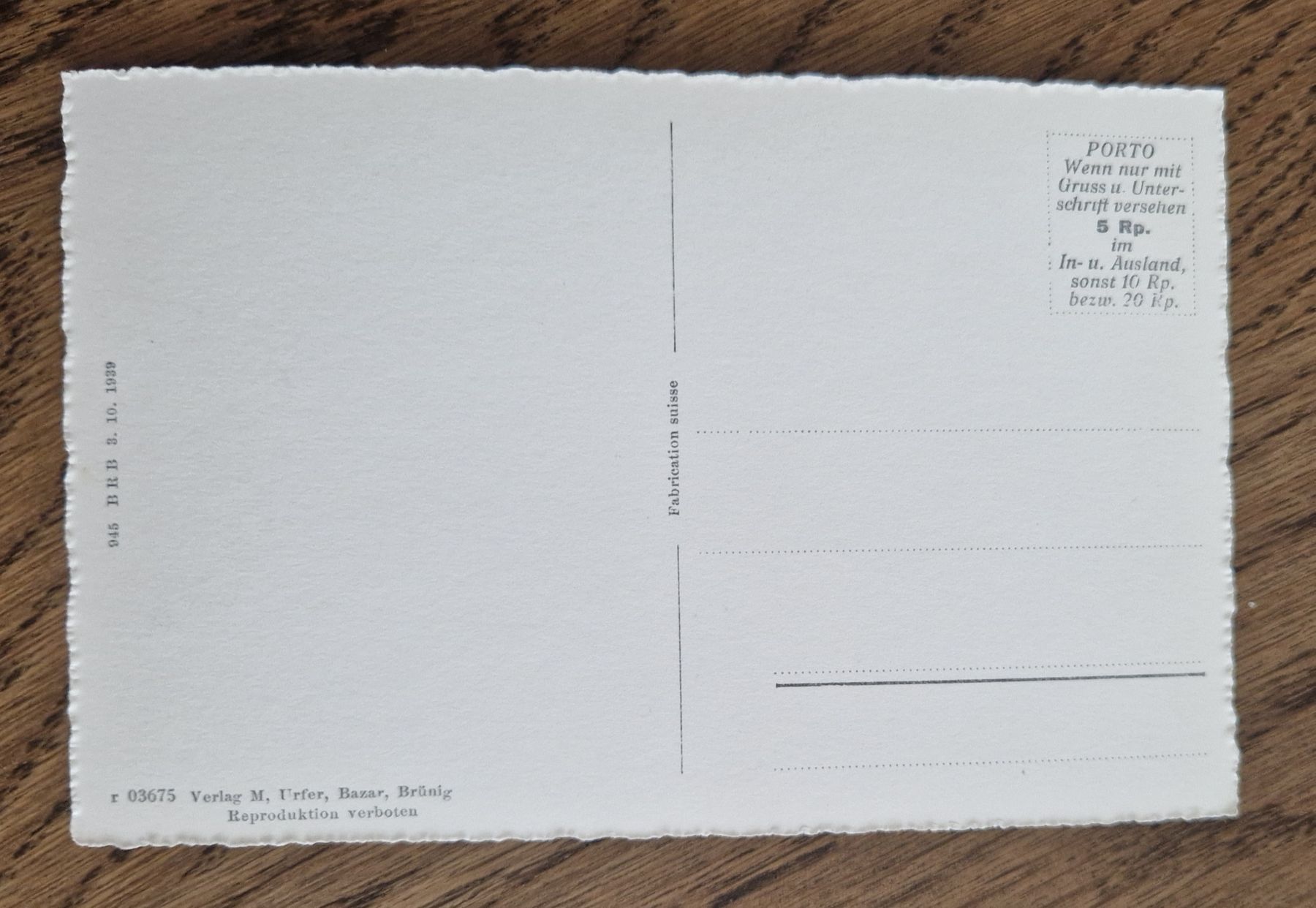Cartoline postali: Brünig-Passhöhe  – Usato da Ebikon venduto da Donar50 1