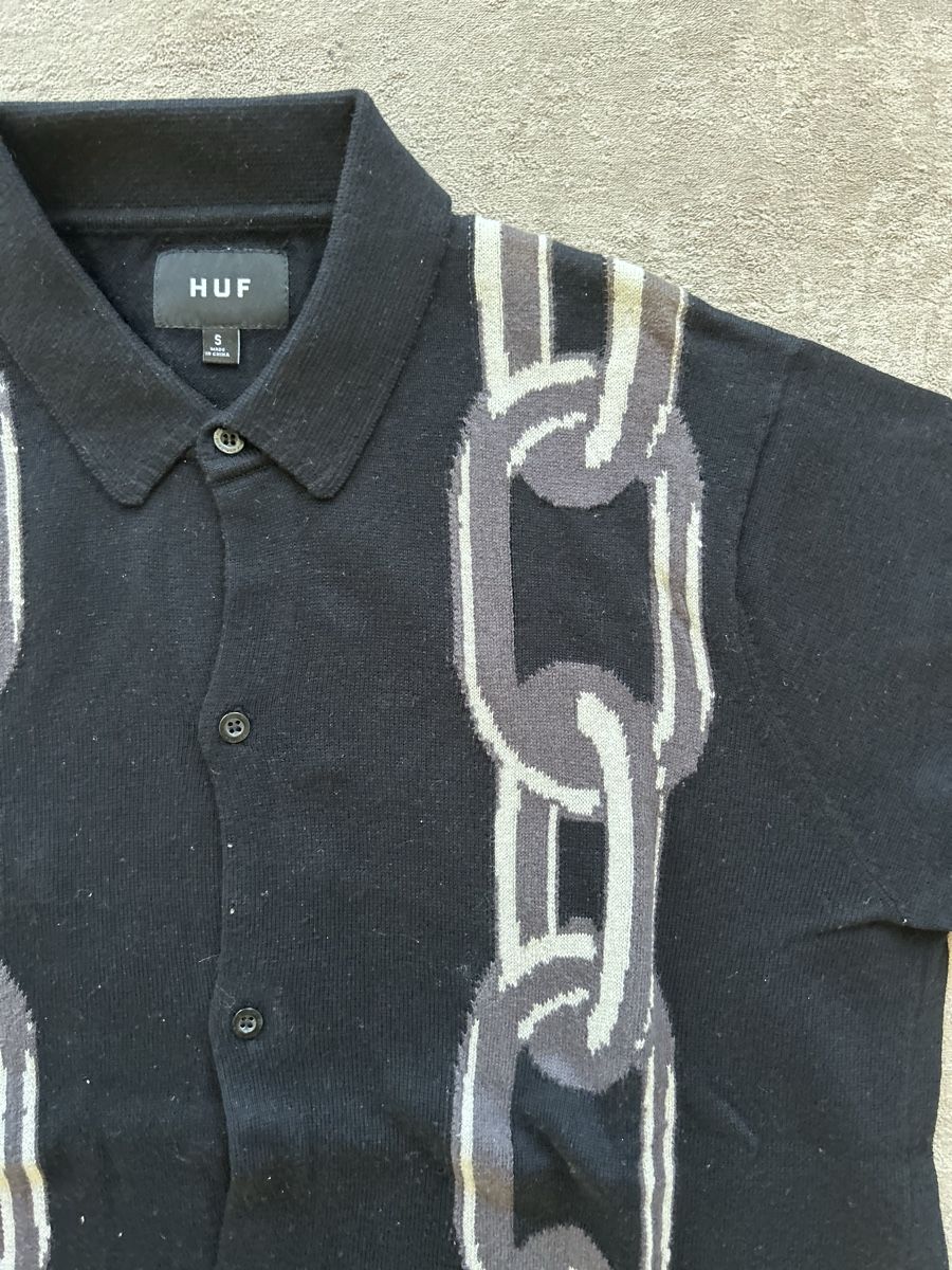 Camicie: HUF Strick Hemd schwarz Kettenmuster  – Nuovo (secondo la descrizione) da Luzern venduto da ameliemueller 1