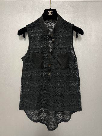 Damen-Bluse, Größe 34. Transparenter Spitzenstoff.