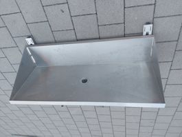 Edelstahl Ablage Gastro - Küche -Tisch mit Ablauf 110x45cm