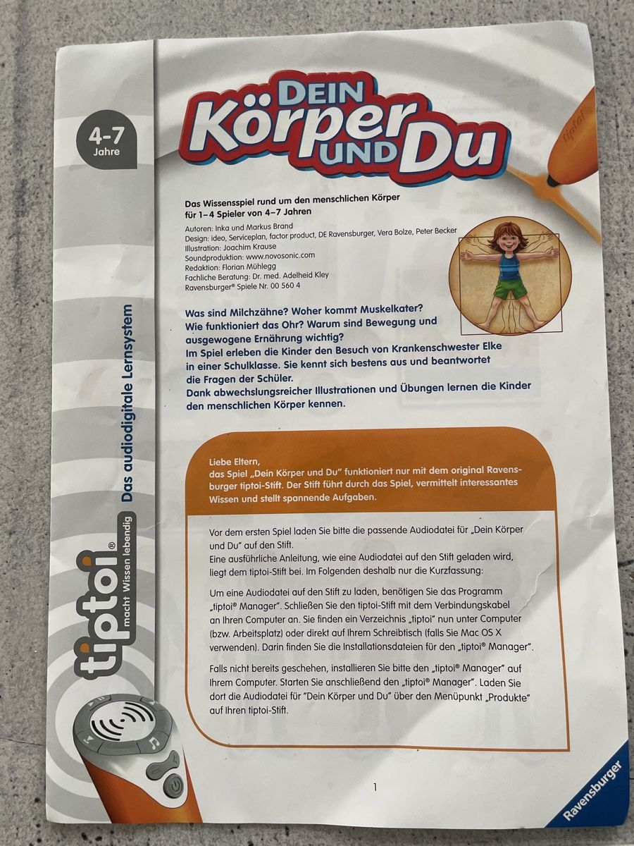 Ravensburger Spiele: tiptoi Dein Körper und Du – Gebraucht aus Langenthal von littlegirls 2