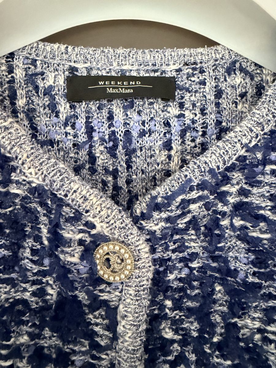 Max Mara Jacken: Weekend Max Mara Blue Bouclé Cardigan Jacket – Neu (gemäss Beschreibung) aus Lugano von fer_ckb9 3