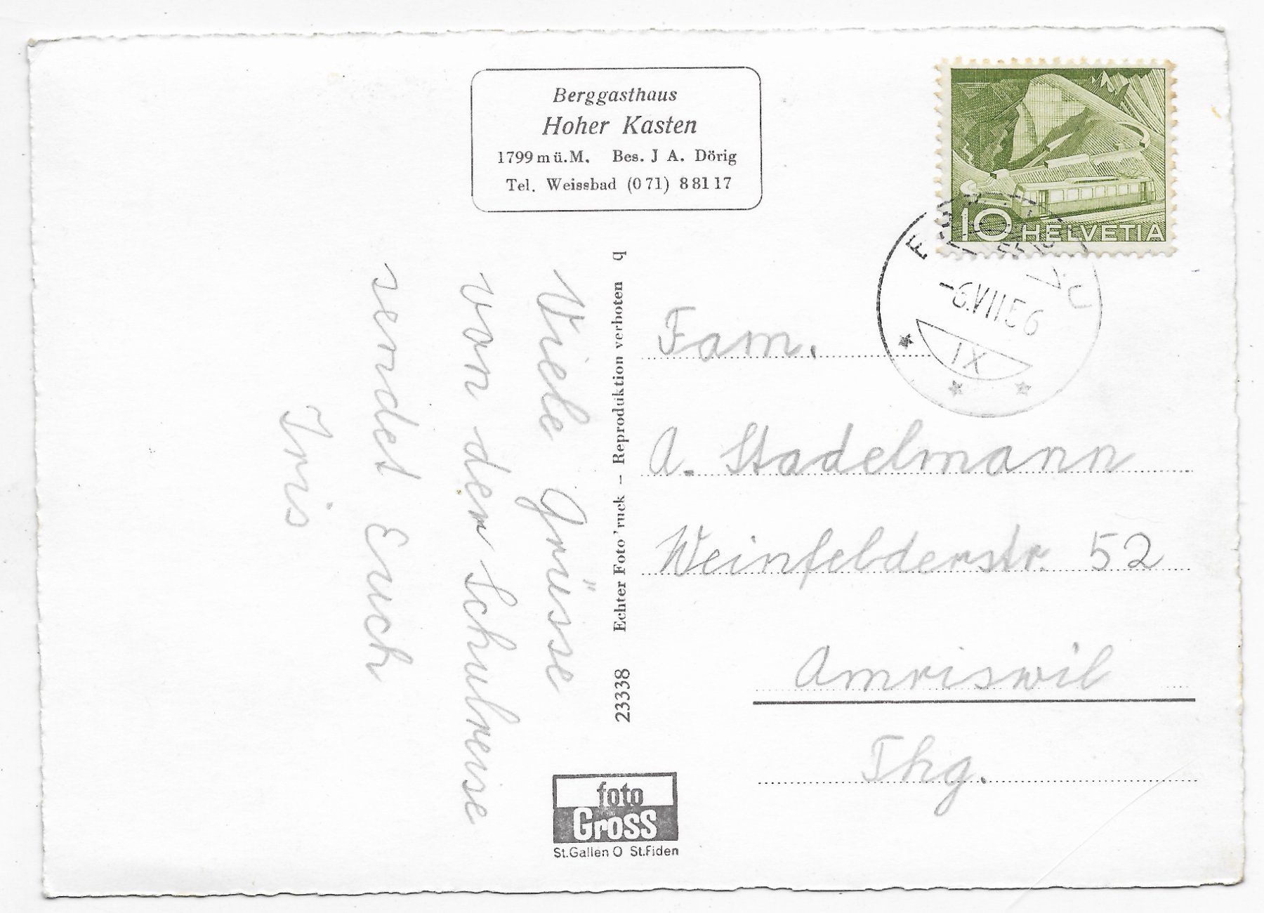 Cartes postales: Hoher Kasten Mit Alvierkette – D'occasion à Hefenhofen par Richsalz 1