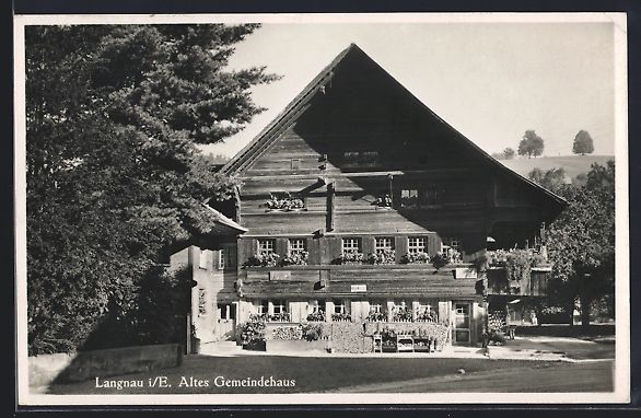 Cartoline postali: AK Langnau i. E., Altes Gemeindehaus – Usato da Berlin venduto da bartko-reher
