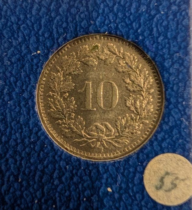 Tutti le monete: 10 Rappen 1955 – Usato da Arch venduto da coinsandmore 1